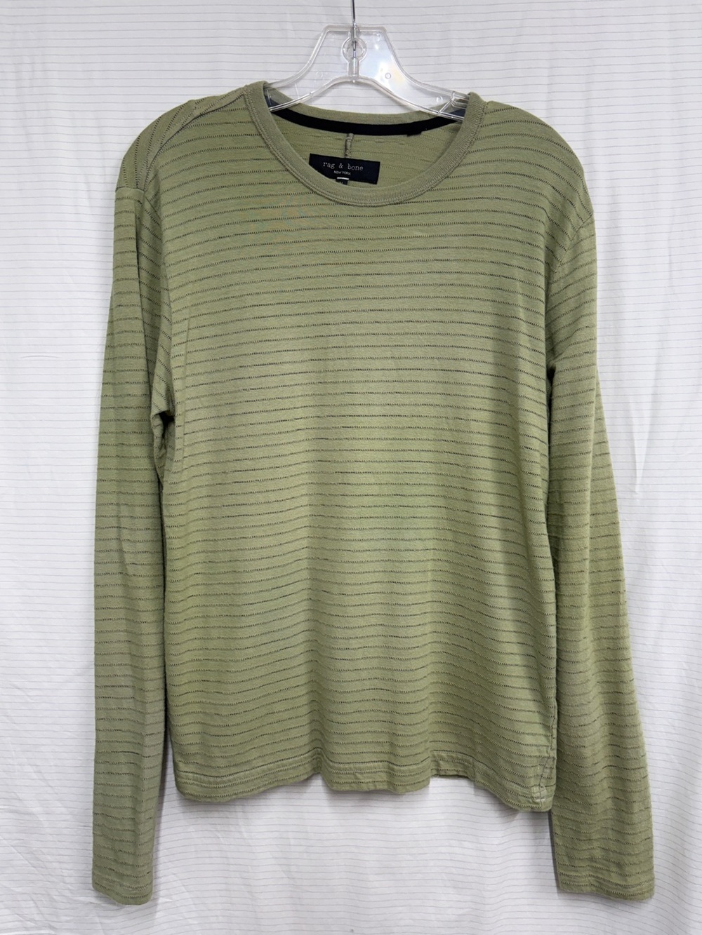 RAG & BONE Olive Green Men's Long Sleeve Crew Shirt size M